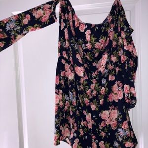 Off the shoulder floral romper